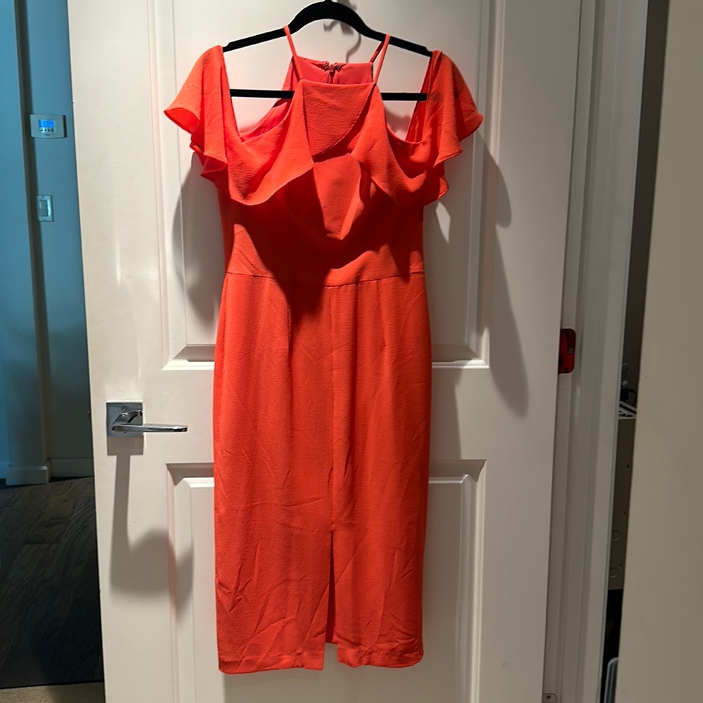 Maggy London Sheath Dress, coral pink size 4